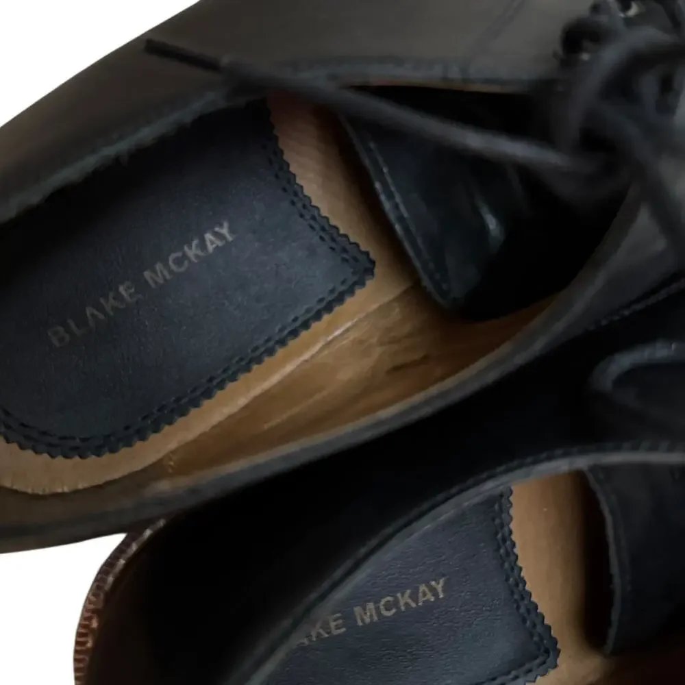 BLAKE MCCAY Black Leather Men's Oxford Dress Shoes SZ 10.5